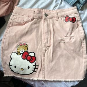 Hello Kitty Pink Jean Skirt
